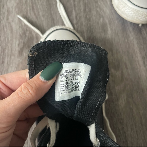 Velvet Black High-Top Converses - Picture 7 of 10